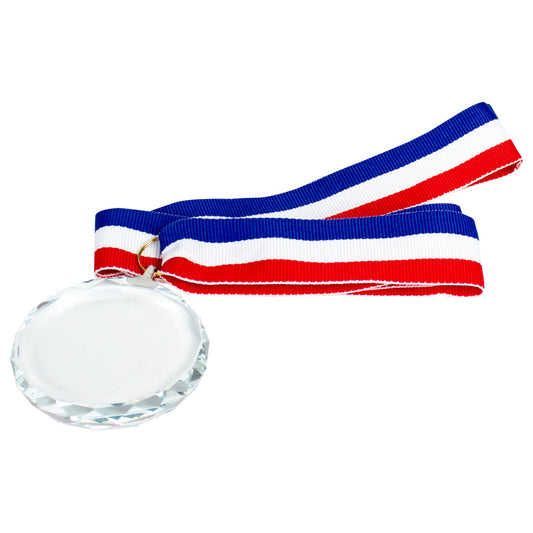 Medalla Cristal "Diamond" con cinta tricolor