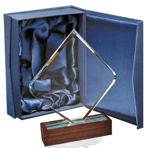 Galvano Cristal con Base de Madera